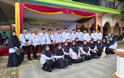 MIN 1 Sumenep Turut Ambil Bagian dalam Upacara Peringatan HAB ke-80 Kementerian Agama RI